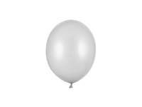 Balon lateksowy strong 12 cm metaliczny SREBRNY 10 szt.