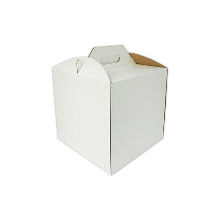 Mocne pudełko na tort 28x28x25 cm z rączką