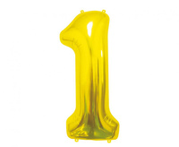#BFC17 Balon foliowy B&C Cyfra 1, złota, 85 cm AA
