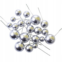 Dekoracja topper KULECZKI na piku 20 szt. SREBRNE