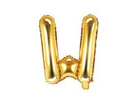 Balon foliowy Litera ''W'', 35cm, złoty