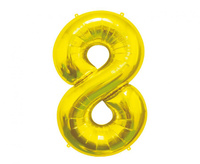 #BFC17 Balon foliowy B&C Cyfra 8, złota, 85 cm AA
