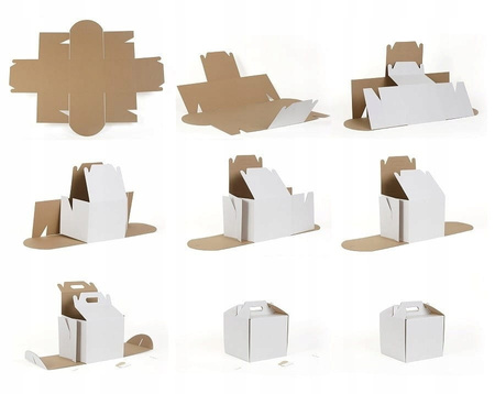 Mocne pudełko na tort 28x28x25 cm z rączką